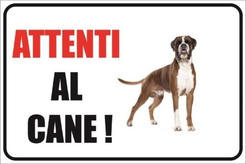Cartello attenti cane targa - cartello,