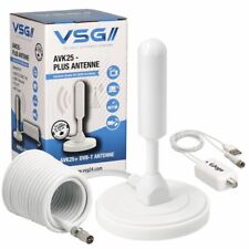 Antenna DVB-T2 HD 36DBi Amplificatore AVK25 Canali TV Programmi TV Free Bianco