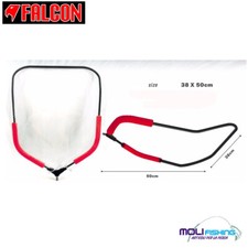 FALCON TESTA GUADINO ALLUMINIO PESCA BOLOGNESE TROTA LAGO RETE NYLON 38 X 50 CM