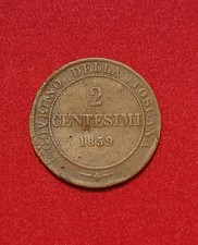 2 Centesimi Vittorio Emanuele II Re Eletto Anno 1859 Governo della Toscana