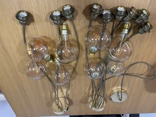 2 x Portalampada da Soffitto con Attacchi E27 - Color Ottone + 8 Lampade Led