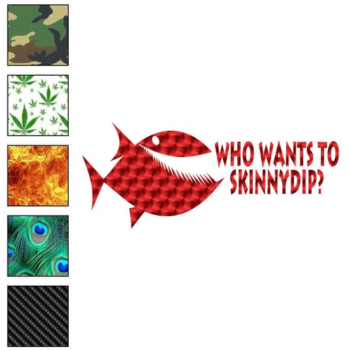Skinny dip piranha adesivo - piranha,,