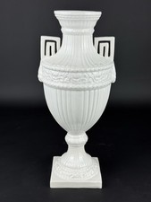 Antico Vaso In Ceramica Smaltata Bianca Manifattura Italiana Del XX Sec.