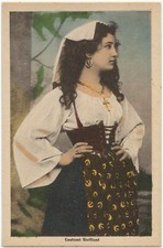 COSTUMI SICILIANI, GIOVANE DONNA IN COSTUME, ED. ALTEROCCA ANNO XX