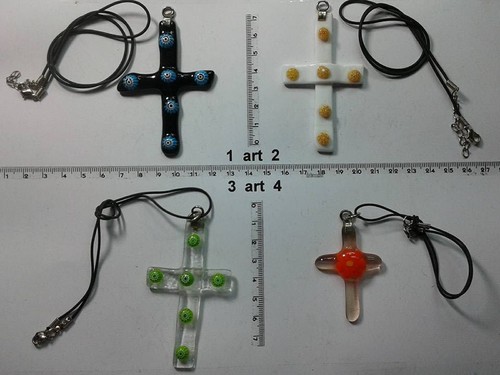 Collana croce murrine murano - croce,