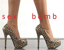 SEXY scarpe decolte LEOPARD plateau zeppa invisibile tacco 14,5 n. 39 GLAMOUR