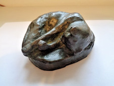 Vintage Bronze Sleeping Cat on