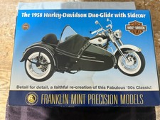 Franklin come nuovo Harley Davidson 1958 moto duo glide sidecar 1/10 CIB