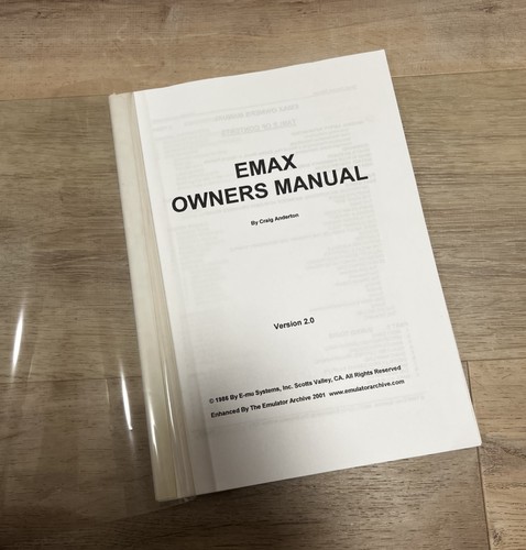 Manuale originale emu emax - manuale,