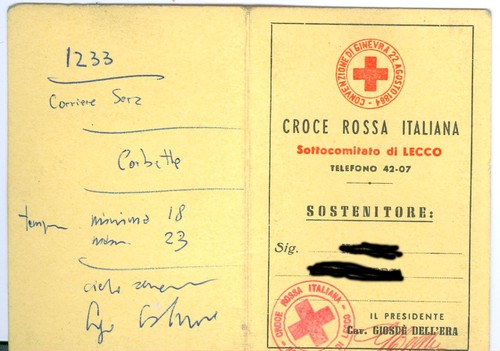 Tessera croce rossa italiana - tessera,