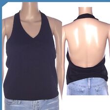 Promod Top Maglia Canotta Donna L Large 44 Eu40 Nero Schiena Scoperta Smanicato