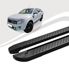 Pedane Adatte Per Ford Ranger Modello 2012 Fino Al 2016 ALMO Nero Con ABE