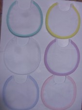 BAVETTA TONDA PURO COTONE IN TELA AIDA PER RICAMARE A PUNTO CROCE BORDO MERLETTO