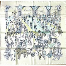 Foulard Hermes Soiree De Gala Di Jean Louis Clerc 90 Cm Seta Carre Cavallo 35"