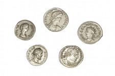 Monete Romane imperiali antiche placcate Argento. Collezione Set Replica 5 pezzi