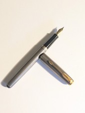 Penna stilografica D3 argento sterling Cisele Grid Parker Sonnet - pennino flessibile 18k M