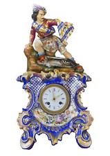 ?MERAVIGLIOSO OROLOGIO PENDOLO ANTICO CERAMICA PORCELLANA policroma JACOB PETIT