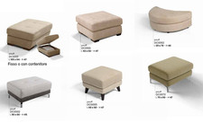 POUFF IN 6 MODELLI CON TESSUTI LUSSO IN 90 COLORI X CAMERA SOGGIORNO SALOTTO