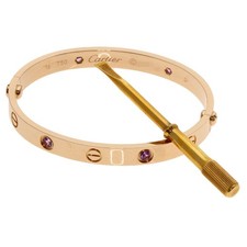 CARTIER LOVE Bracciali Zaffiro Rosa con Driver #16 Bracciale K18 Oro Rosa...