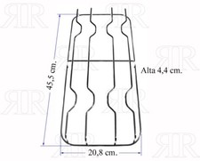 Nardi Griglia a 2 Fuochi Cromata Cucina e Piano Cottura 45,5 X 20,8 cm. -1 Pezzo