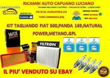 KIT TAGLIANDO + 4 CANDELE FIAT 500 PANDA 169 312319 NATURAL POWER 1.2 GPL METANO