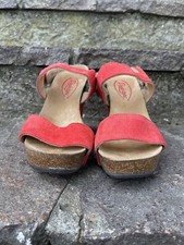 Sandali compensati color rosso