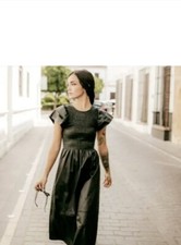 ABITO MIDI ZARA NERO ECOPELLE