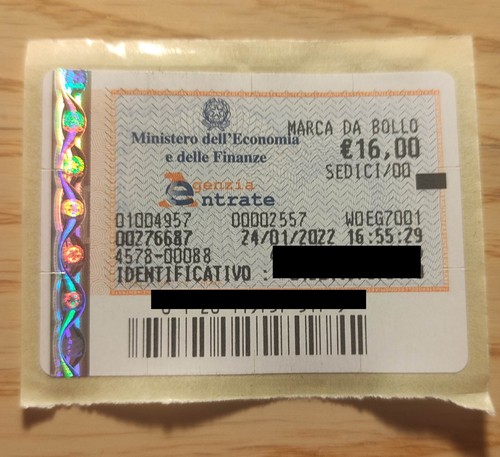 Marche bollo 00 euro - bollo, 16,00