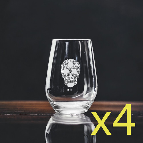 Skull geometric stemless - geometric, wine