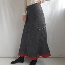 Maxi gonna lunga in denim da