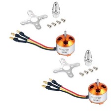 Motore Outrunner Brushless 2 Pezzi 2212 1400KV con Supporto 10T per Aerei R2539