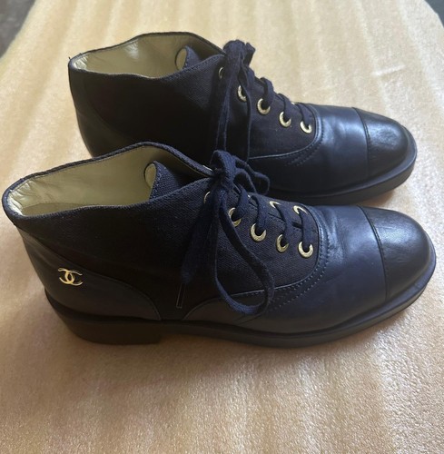 Chanel stivali pelle blu - chanel, in