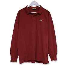Polo Lacoste bordeaux a manica lunga tinta unita - Taglia 6 uomo