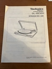 MANUALE ORIGINALE GIRADISCHI TECHNICS SL-BD22 IN ITALIANO VINTAGE ISTRUZIONI