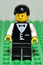 Lego Classic Town Cameriere wtr002 gilet nero set 6376 anno 1990