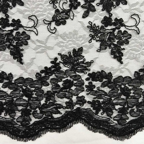 Tessuto tulle ricamato - ricamato, giada