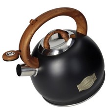 Bollitore Teiera 2,7 Litri per Acqua The Tisana BRANDANI Nero in Acciaio Inox