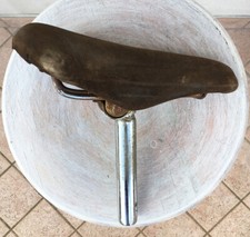 Sella bicicletta vintage pelle scamosciata marrone Made in Italy