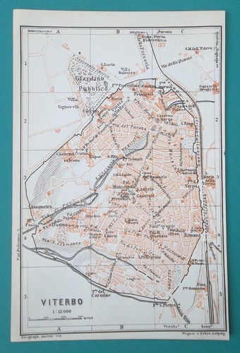 Viterbo italia 1909 mappa - viterbo, -1909
