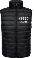 BOMBER PIUMINO SMANICATO GILET TASCHE CON CERNIERE STAMPA TERMOVINILE LOGO AUDI