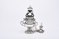 TURIBOLO IN OTTONE NIKELATO. INTERNO ASPORTABILE E LAVABILE. H27 DIAM10