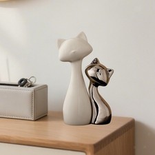 2x statuette di gatti in