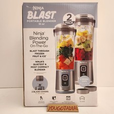 Ninja Blast Frullatore Portatile Confezione da 2 | 18oz Senza Fili, USB-C, A Prova di Perdite, 1727122