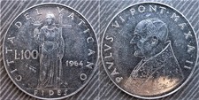 VATICAN CITY  # 100 lire 1964