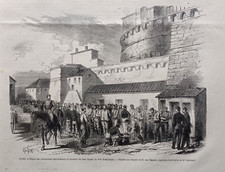 Stampa antica 1867 Garibaldini