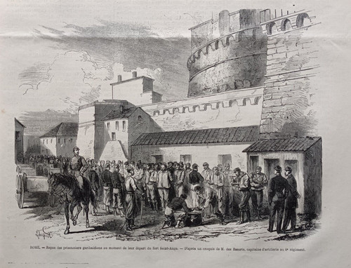 Stampa antica 1867 garibaldini - antica,