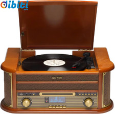 MRD-51 Giradischi Vinili Vintage in Legno Con Radio DAB+, Lettore Vinile, CD, Ca