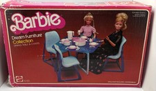 Tavolo e sedie da pranzo blu collezione Barbie Dream Furniture 1978 vintage #2475