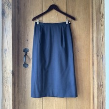 Gonna In Lino Blu Navy A Righe