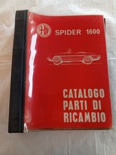 ALFA ROMEO  Spider 1600  Catalogo Ricambi Parts Catalog ORIGINALE 1966 + aggiorn